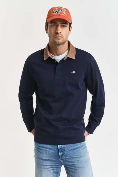 PÓLÓ GANT CORD COLLAR HEAVY RUGGER EVENING BLUE