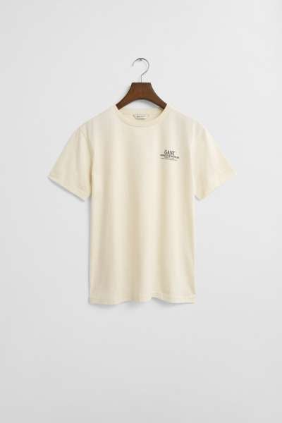 PÓLÓ GANT GRAPHIC SS T-SHIRT CREAM