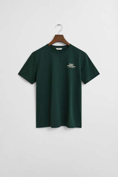 PÓLÓ GANT GRAPHIC SS T-SHIRT TARTAN GREEN