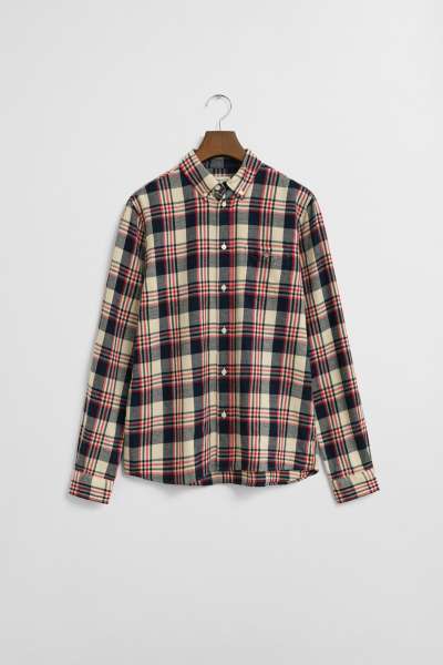 ING GANT CHECKED FLANNEL BD SHIRT RUBY RED