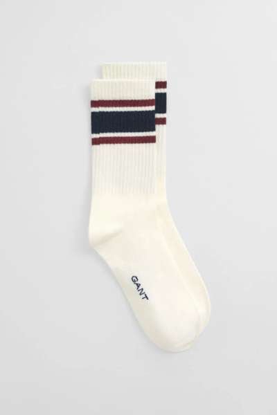 ZOKNI GANT STRIPED COLLEGIATE SOCKS CREAM