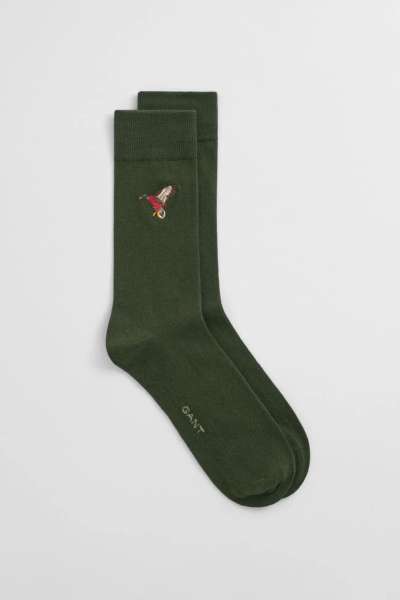ZOKNI GANT EMBROIDERED SOCKS COUNTRY GREEN