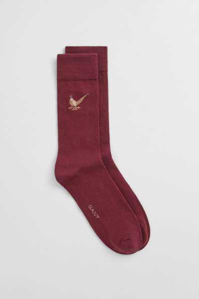 ZOKNI GANT EMBROIDERED SOCKS PLUMPED RED