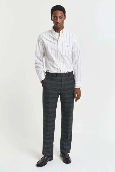 NADRÁG GANT GLENCHECK SUIT PANTS ANTRACIT MELANGE