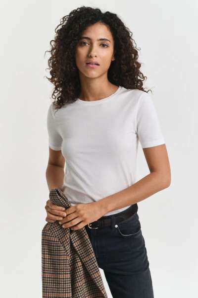 PÓLÓ GANT LIGHT COTTON SS T-SHIRT WHITE