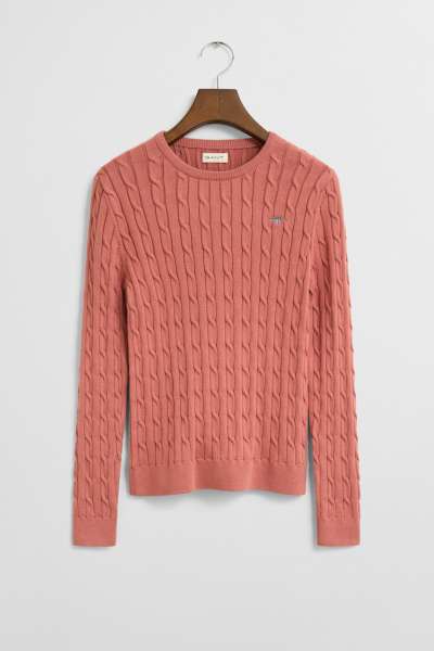 PULÓVER GANT STRETCH COTTON CABLE C-NECK FADED BRICK