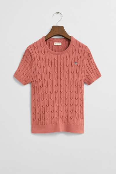 PULÓVER GANT STRETCH COTTON CABLE SS C-NECK FADED BRICK