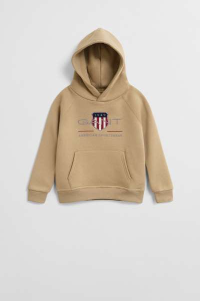 MELEGÍTŐFELSŐ GANT ARCHIVE SHIELD RAGLAN HOODIE DARK KHAKI