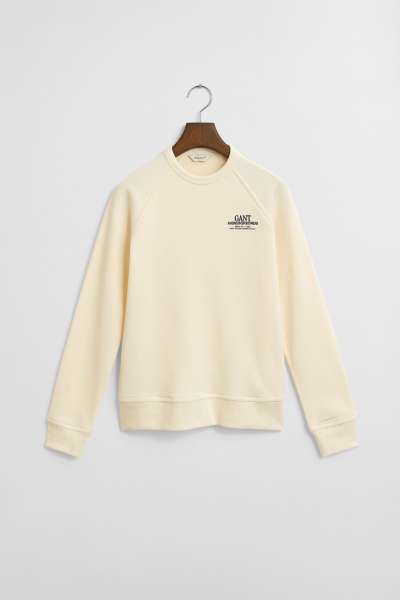 MELEGÍTŐFELSŐ GANT GRAPHIC RAGLAN C-NECK SWEAT CREAM