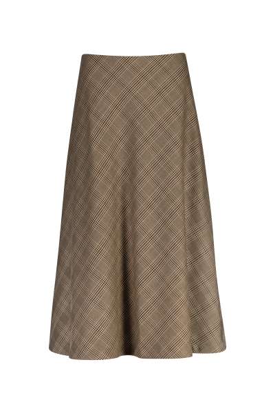 SZOKNYA GANT MIDI FLARED CHECKED SKIRT DEEP BROWN