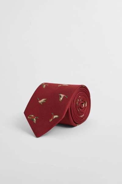 NYAKKENDŐ GANT DUCK PRINT TIE PLUMPED RED