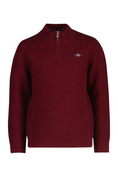 PULÓVER GANT MICRO TEXTURE HALF ZIP PLUMPED RED