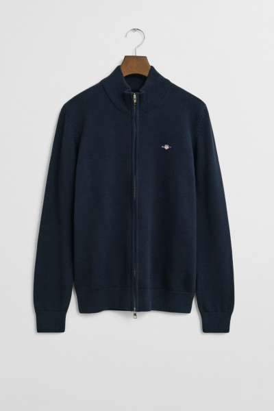 KARDIGÁN GANT CASUAL COTTON CARDIGAN EVENING BLUE