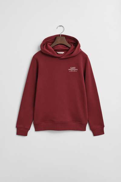 MELEGÍTŐFELSŐ GANT GRAPHIC HOODIE PLUMPED RED