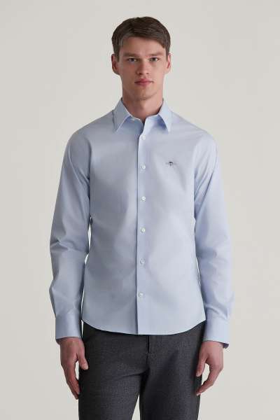 ING GANT LIM TRETCH POPLIN HIRT LIGHT BLUE