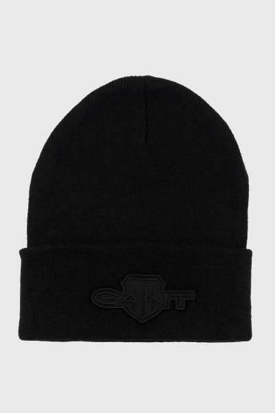 SAPKA 7-16 ÉVES GANT TONAL ARCHIVE SHIELD BEANIE BLACK