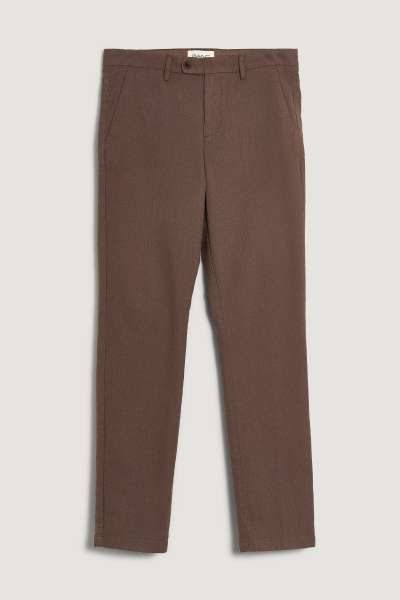 NADRÁG GANT SLIM COTTON HERRINGBONE PANTS RICH BROWN