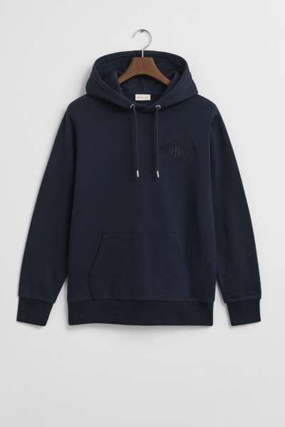 ELEGÍTŐFELSŐ GANT REG TONAL SHIELD HOODIE EVENING BLUE