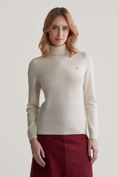 GARBÓ GANT EXTRAFINE LAMBWOOL BLEND ROLLNECK CREAM
