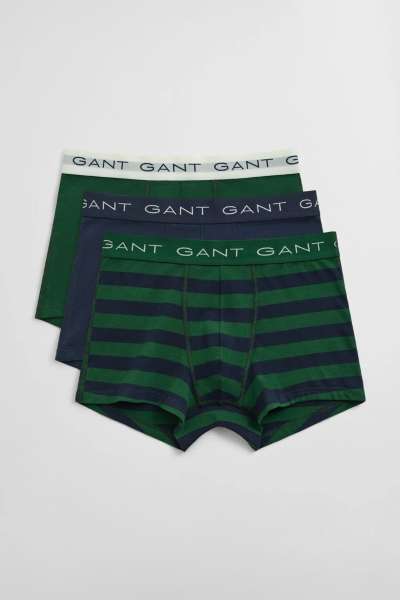 ALSÓNEŰ GANT STRIPED TRUNK 3-PACK FOREST GREEN