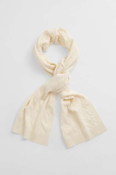 SÁL GANT WOOL CABLE SCARF CREAM