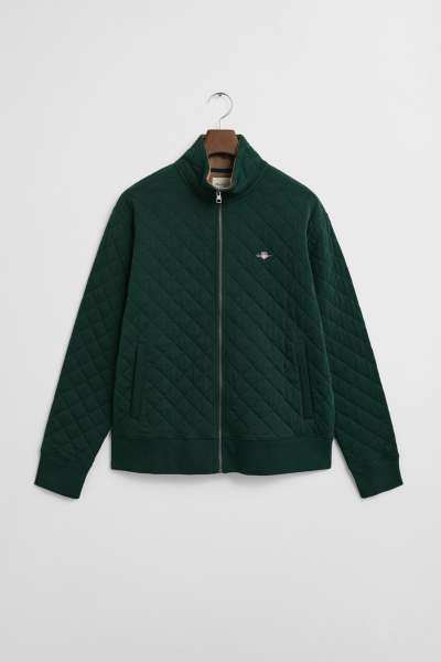 ELEGÍTŐFELSŐ GANT QUILTED CORD COLLAR FULL ZIP TARTAN GREEN