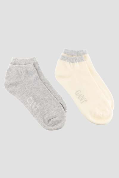 ZOKNI GANT ANKLE SOCKS 2-PACK LIGHT GREY MELANGE