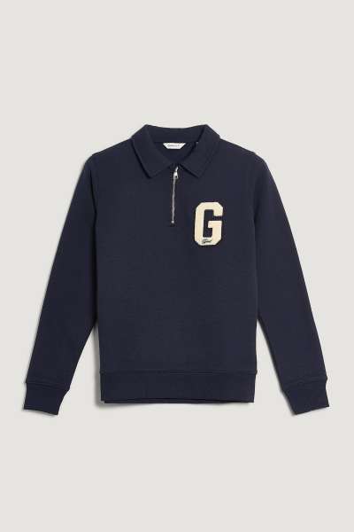 MELEGÍTŐFELSŐ GANT G BADGE HALF ZIP EVENING BLUE