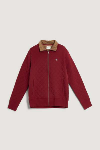 ELEGÍTŐFELSŐ GANT QUILTED CORD COLLAR FULL ZIP PLUPED RED