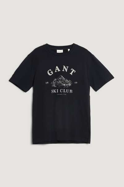 PÓLÓ GANT GRAPHIC  T-HIRT BLACK