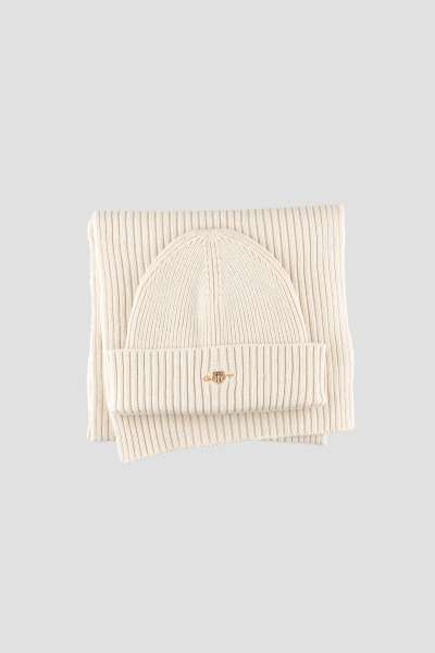 KÉSZLET SAPKA ÉS SÁL GANT SHIELD BEANIE AND SCARF GIFT SET CREAM