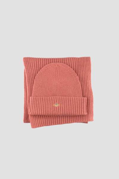 KÉSZLET SAPKA ÉS SÁL GANT SHIELD BEANIE AND SCARF GIFT SET FADED BRICK