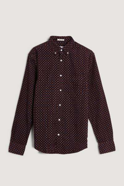 ING GANT REG AOP PRINT CORDUROY SHIRT PLUPED RED