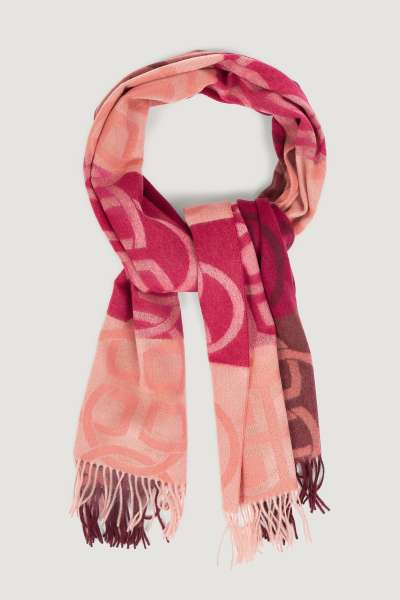 SÁL GANT MONOGRAM WOOL SCARF PLUM WINE