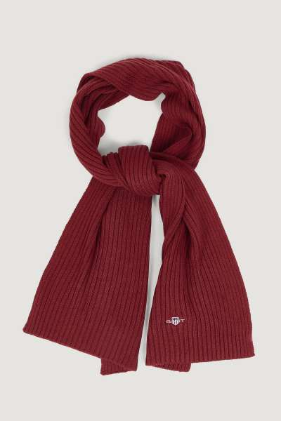 SÁL GANT COTTON BLEND LOGO SCARF PLUMPED RED