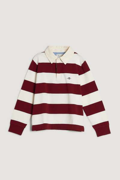 PÓLÓ GANT STRIPED HEAVY RUGGER PLUMPED RED