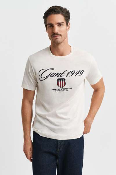 PÓLÓ GANT GRAPHIC  T-HIRT CREAM