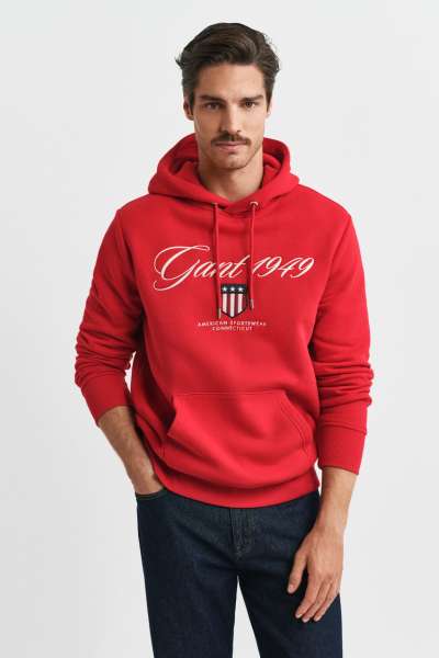 ELEGÍTŐFELSŐ GANT GRAPHIC HOODIE RUBY RED