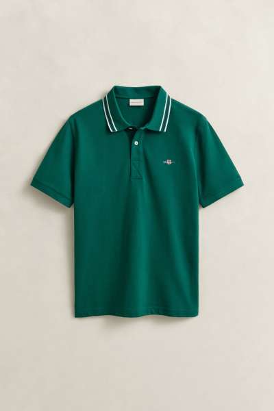 PÓLÓ GANT COLLAR TIPPING  POLO DEEP FORET GREEN