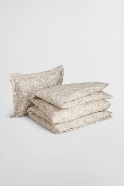 ÁGYNEMŰHUZAT ÉS PÁRNAHUZAT KÉSZLET GANT FLORAL SINGLE SET  TAUPE BEIGE
