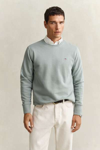 ELEGÍTŐFELSŐ GANT REG SHIELD C-NECK SWEAT CERAIC GREY
