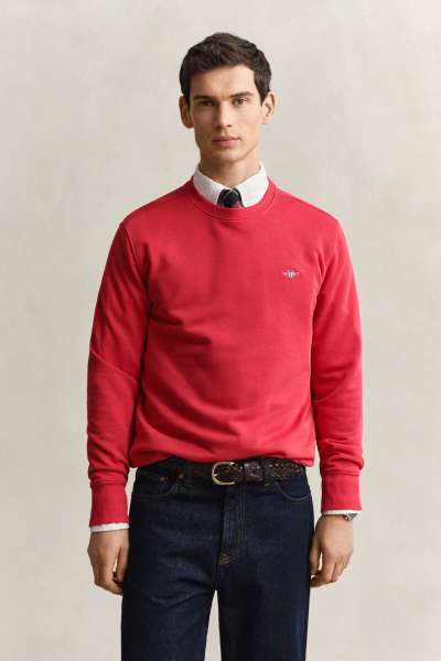 ELEGÍTŐFELSŐ GANT REG SHIELD C-NECK SWEAT ROSE RED