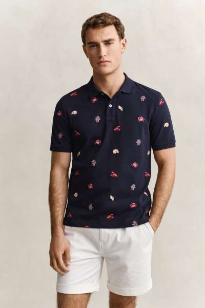 PÓLÓ GANT EMBROIDERED  POLO EVENING BLUE