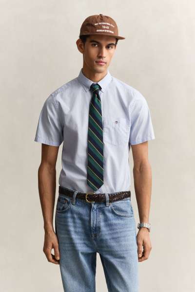ING GANT REG CASSIC POPIN SS SHIRT IGHT BUE