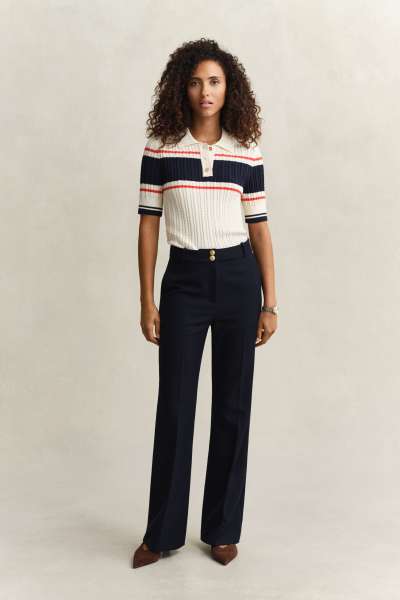 NADRÁG GANT SLIM FLARE NAUTICAL PANTS EVENING BLUE