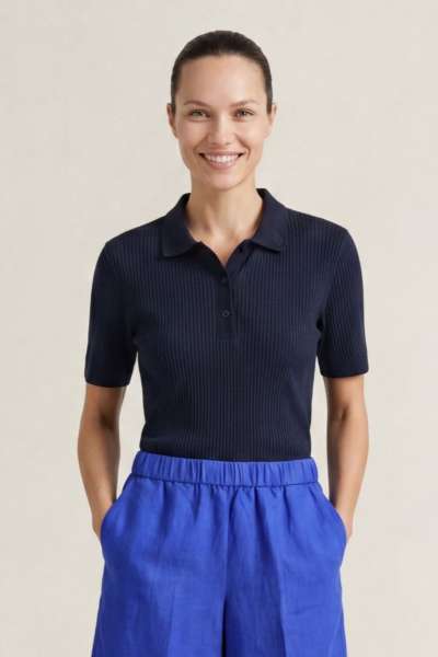 PÓLÓ GANT SLIM RIBBED SS POLO EVENING BLUE