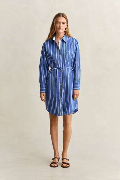 RUHA GANT CLASSIC POPLIN STRIPE DRESS ROYAL BLUE