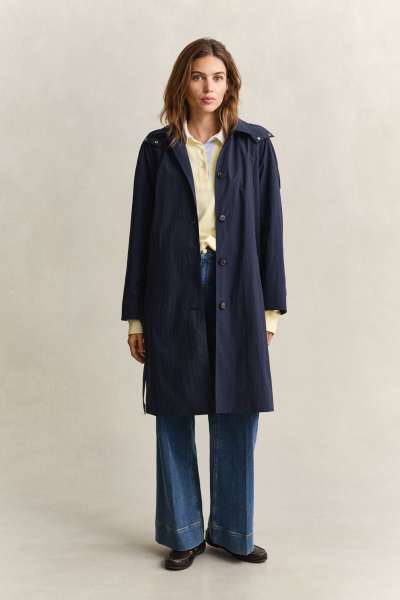 KABÁT GANT BELTED WIND COAT EVENING BLUE