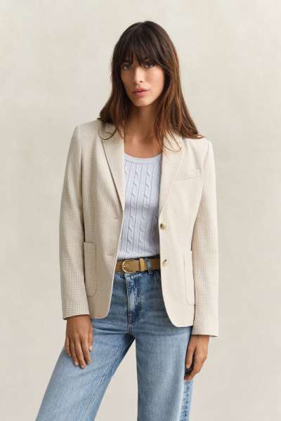 ZAKÓ GANT SLIM PIQUE BLAZER CREAM