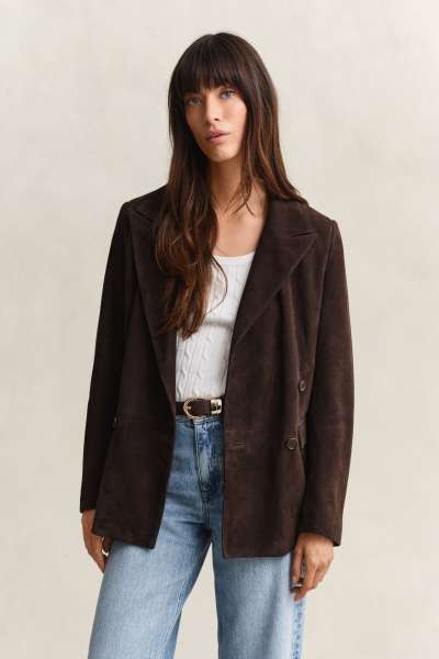 DZSEKI GANT DB SUEDE CLUB BLAZER DEEP BROWN